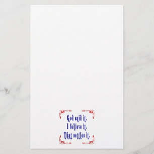 Four Red Flowers God Said It! Stationery