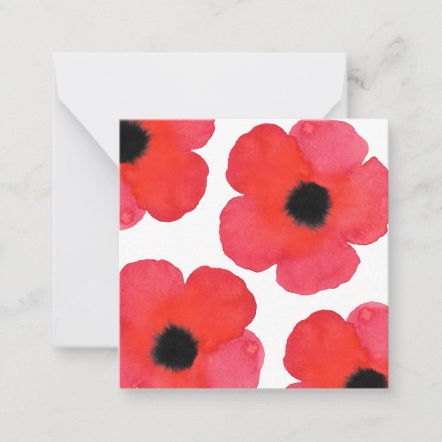 Four Red Poppies Card (Front)