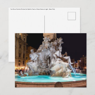 Four Rivers Fountain on Piazza Navona in Rome Postcard