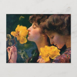 Four Roses by Franz Dvorak Postcard