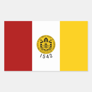 FOUR San Diego Flag Rectangular Sticker