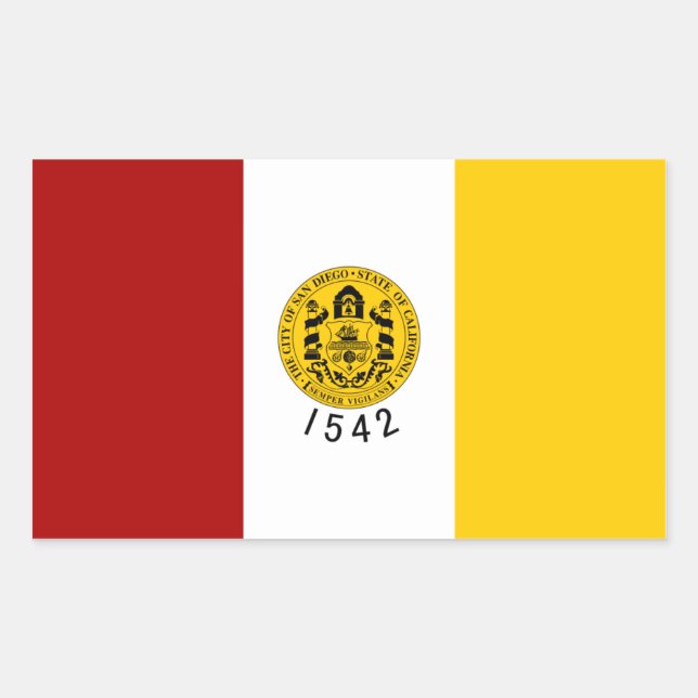 FOUR San Diego Flag Rectangular Sticker (Front)