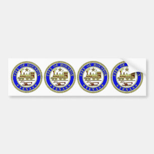 FOUR Seal of Houston Bumper Sticker