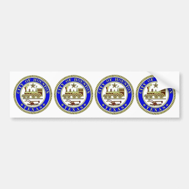 FOUR Seal of Houston Bumper Sticker (Front)