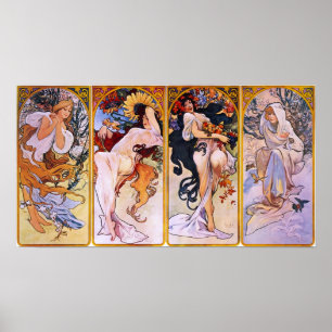 Four Seasons Alfons Mucha Poster