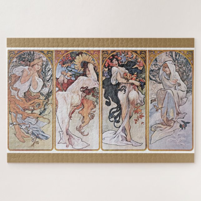 Four Seasons, Alphonse Mucha Jigsaw Puzzle (Horizontal)