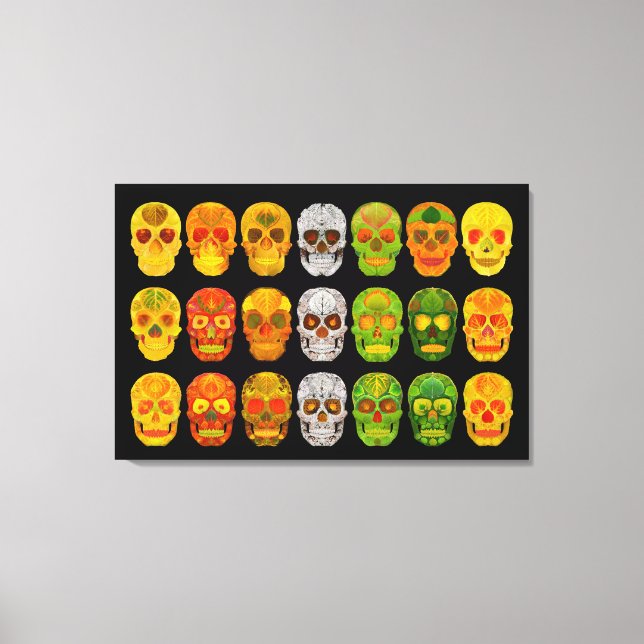 Four Seasons Aspen Leaf Skulls Canvas Print (Front)