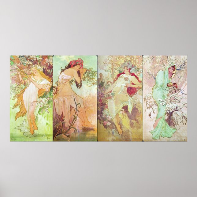 Four Seasons by Alfons Mucha, 1896 Poster (Front)