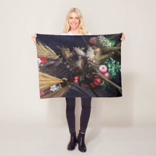 Four Seasons in One Head, Arcimboldo Fleece Blanket