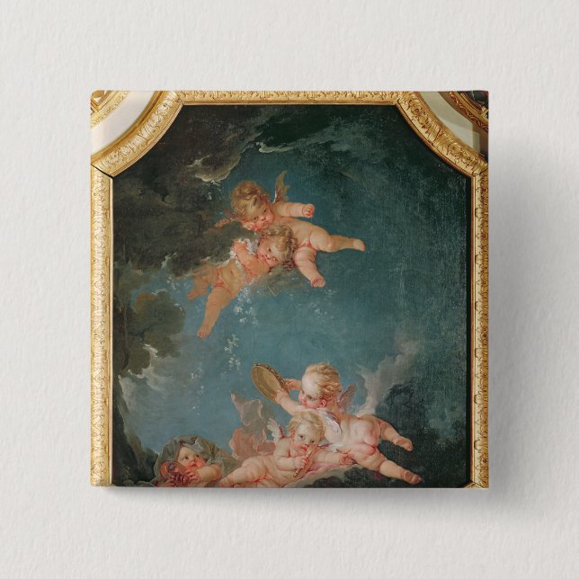 Four Seasons in the Salle du Conseil  - Winter 15 Cm Square Badge (Front)