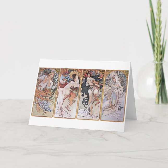 Four Seasons, Mucha Card (Front)