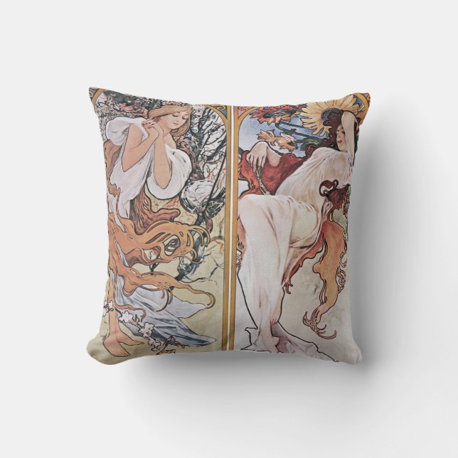Four Seasons, Mucha Cushion (Front)