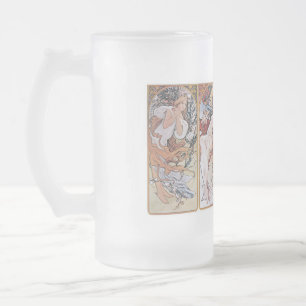 Four Seasons, Mucha Frosted Glass Beer Mug