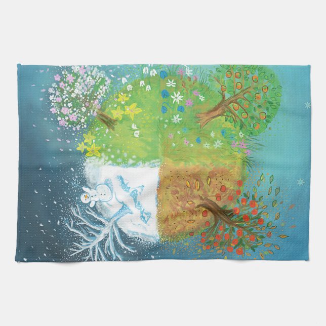 Four Seasons on Earth   Tea Towel (Horizontal)