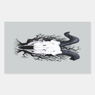 Four Seasons Skulls: Winter Chill Rectangular Sticker