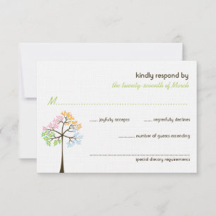 Four Seasons Trees Nature Forest Wedding RSVP Card