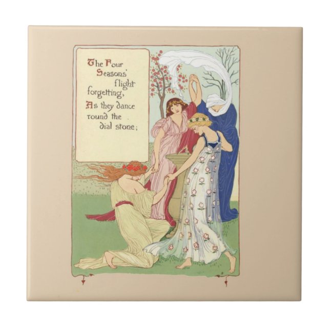 Four Seasons Vintage Print Tile (Front)