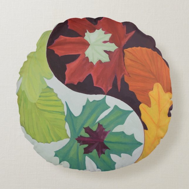 Four Seasons Yin-Yang Round Cushion (Front)