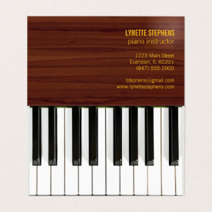 four-sided piano instructor business card