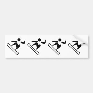 FOUR Snowboarding Pictographs Bumper Sticker