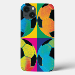 Four Soccer Balls in Different Colours iPhone 13 Case