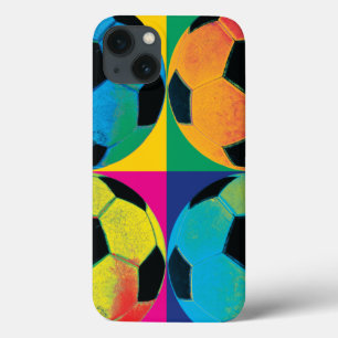 Four Soccer Balls in Different Colours iPhone 13 Case