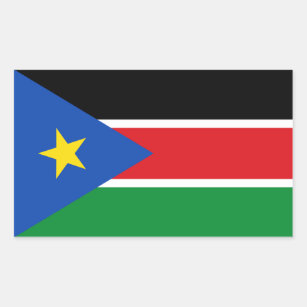 FOUR South Sudan National Flag Rectangular Sticker