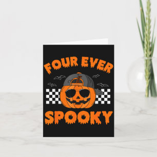 Four Spooky Pumpkin Halloween 4th Birthday Boy 4 Card