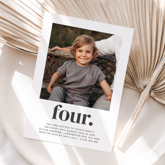Four - Square Photo Birthday Invitation (Creator Uploaded)