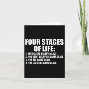 Four Stages Of Life Santa Fathers Day Funny Dad Pa Card