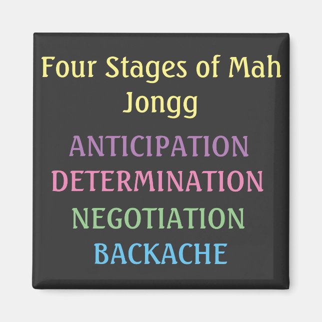 Four Stages of Mah Jongg Magnet (Front)