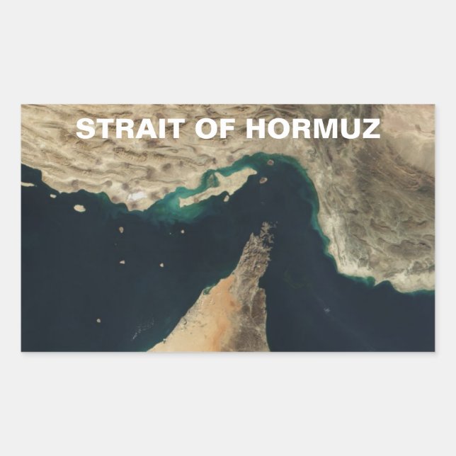 FOUR Strait of Hormuz Satellite Image Rectangular Sticker (Front)