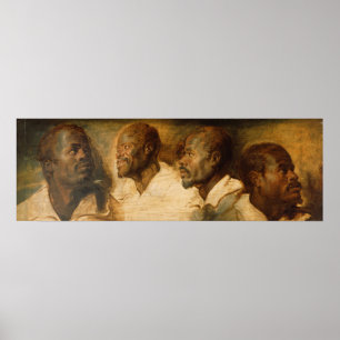 Four Studies of a Male Head, Ruebens Poster