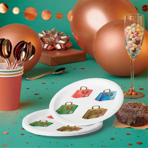 Four Suitcases Paper Plates