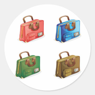 Four Suitcases Stickers