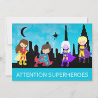*~* Four SUPERHEROS Children Birthday Party