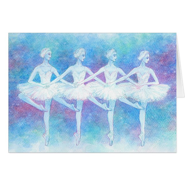 Four Swan Dance Greeting Cards (Front Horizontal)
