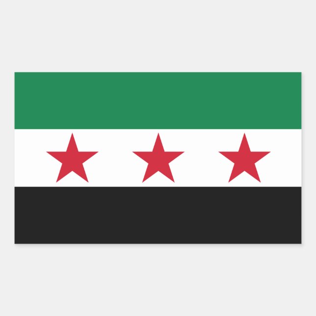 FOUR Syria Flag Rectangular Sticker (Front)