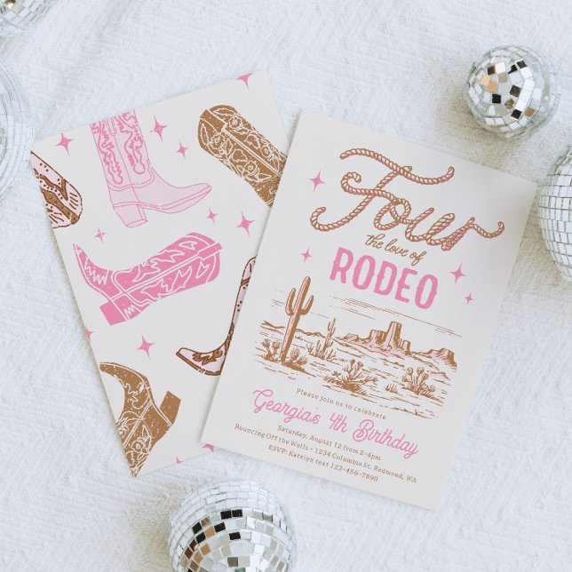 Four the Love of Rodeo 4th Birthday Invitation (Creator Uploaded)