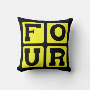 FOUR The Number Square Design Funny Age Years Old Cushion