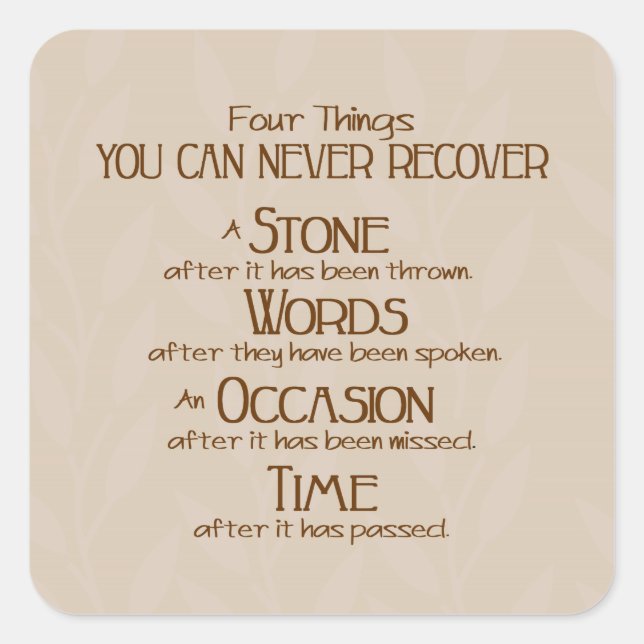 Four Things Square Sticker (Front)