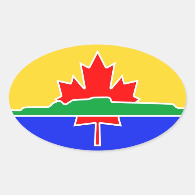 FOUR Thunder Bay Flag Oval Sticker (Front)