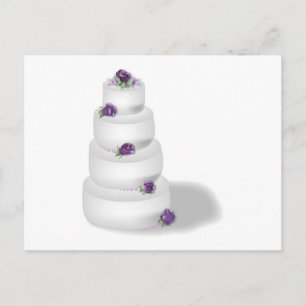 Four Tiered Wedding Cake with Lavender Roses Postcard