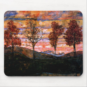 Four Trees by Egon Schiele Mouse Pad