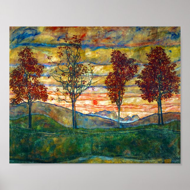 Four Trees | Egon Schiele | Poster (Front)