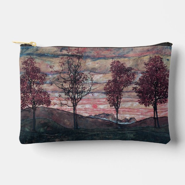 Four trees painting by Egon Schiele Accessory Pouch (Front)
