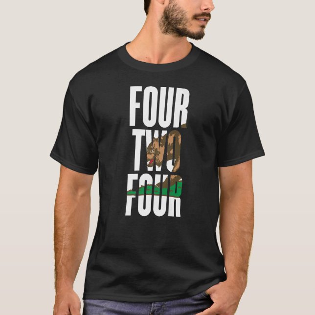 Four Two Four 424 Area Code California Los Angeles T-Shirt (Front)