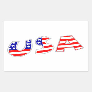FOUR "USA" RECTANGULAR STICKER