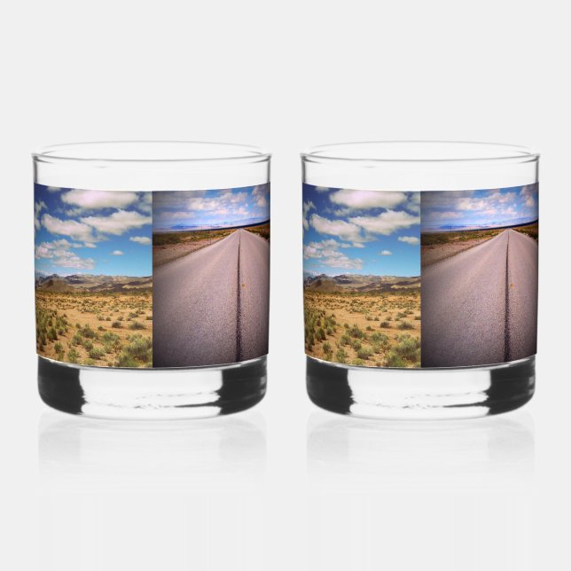 Four Vacation or Travel Photo Whiskey Glass (Front)