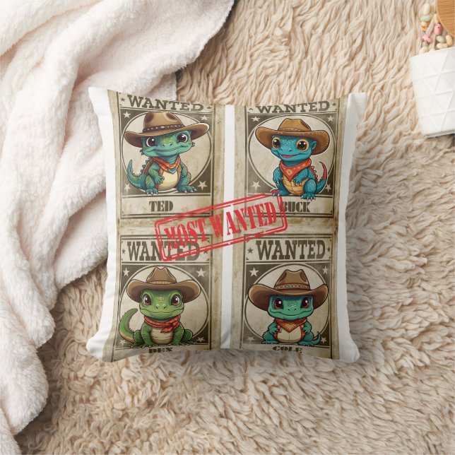 Four Wanted Kawaii Iguana Print  Cushion (Blanket)